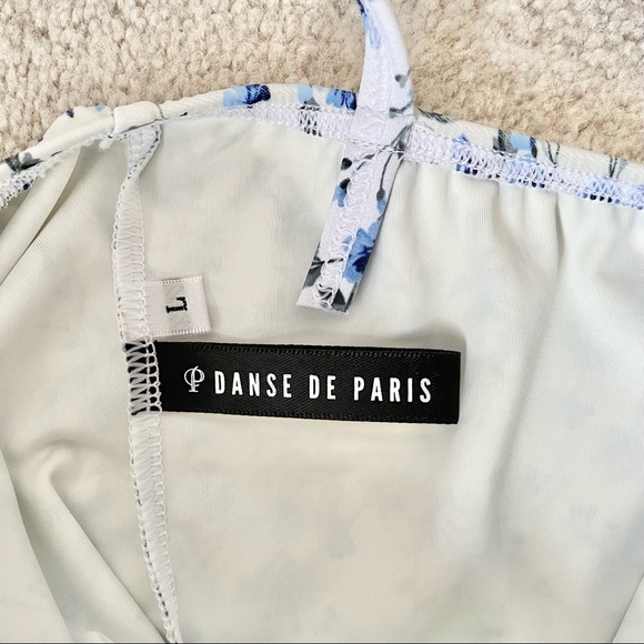 Danse de Paris FLORETTE TUTU WHITE with hair blossom, blue floral child Large - Picture 10 of 14